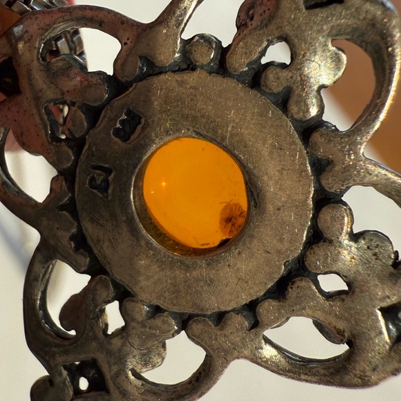 Vintage 925 Amber Pendant Necklace - Picture 5 of 11